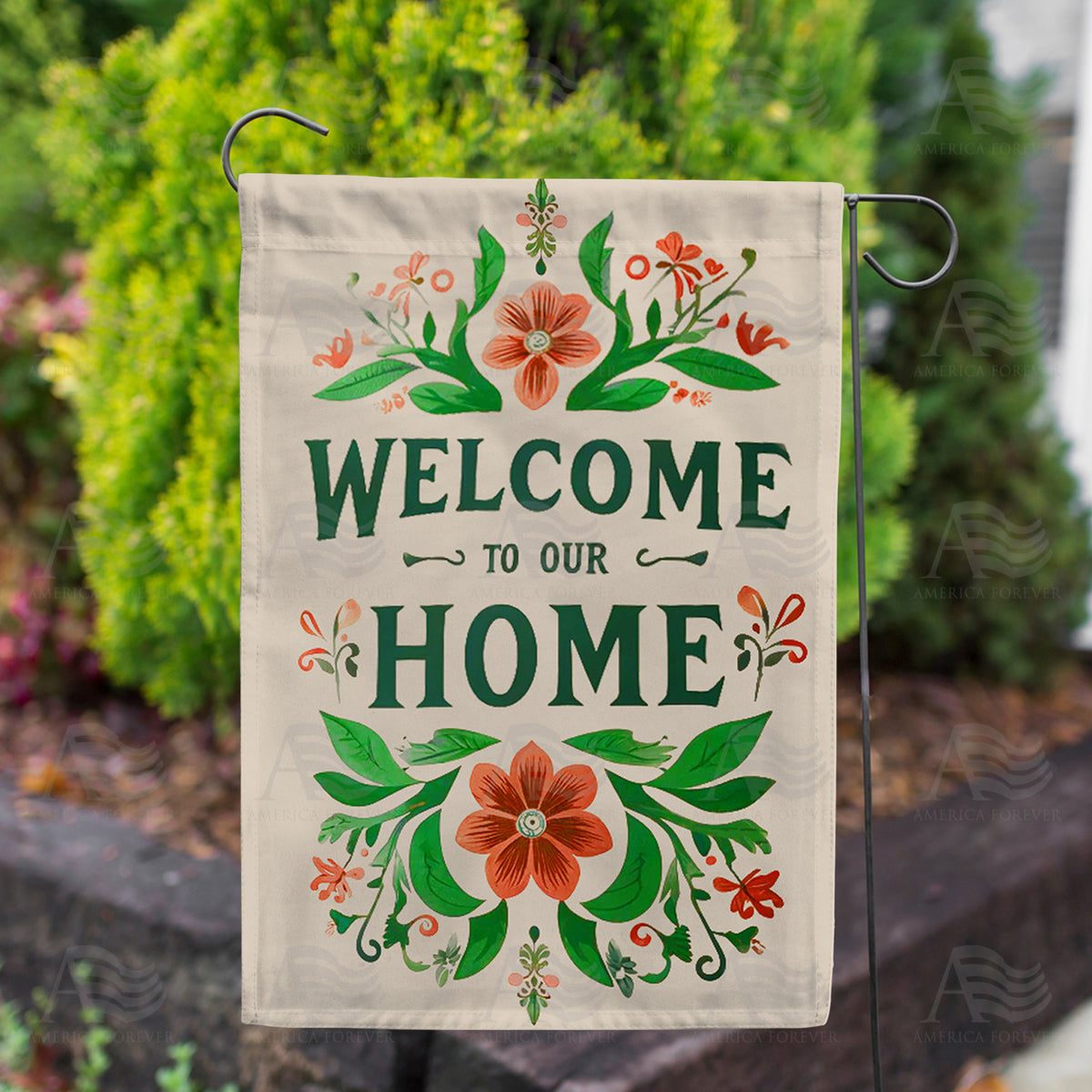 America Forever Welcome to Our Home Double Sided Garden Flag