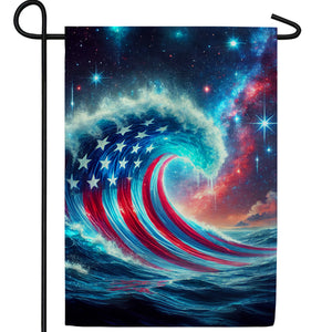 Patriotic Wave Double Sided Garden Flag
