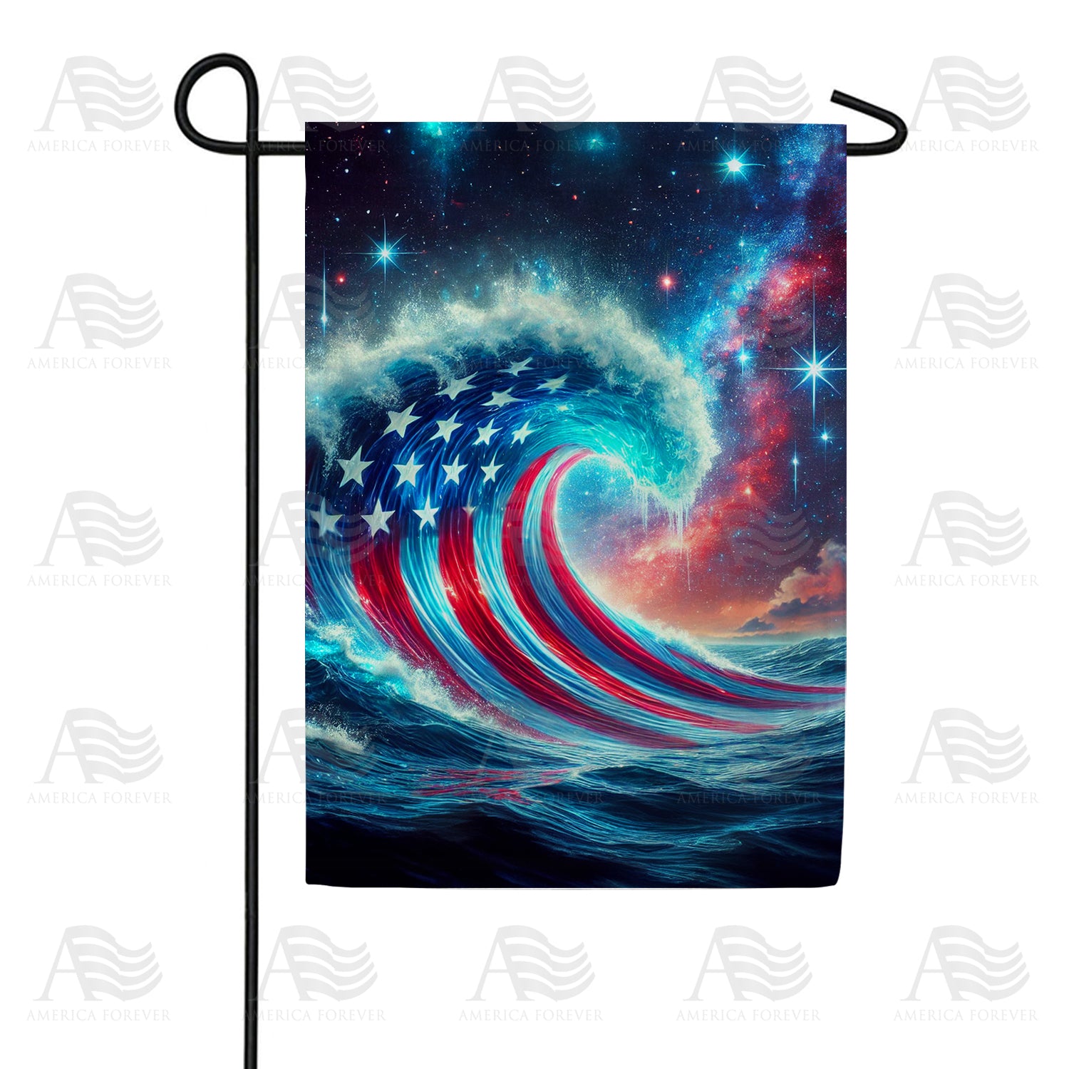 Patriotic Wave Double Sided Garden Flag