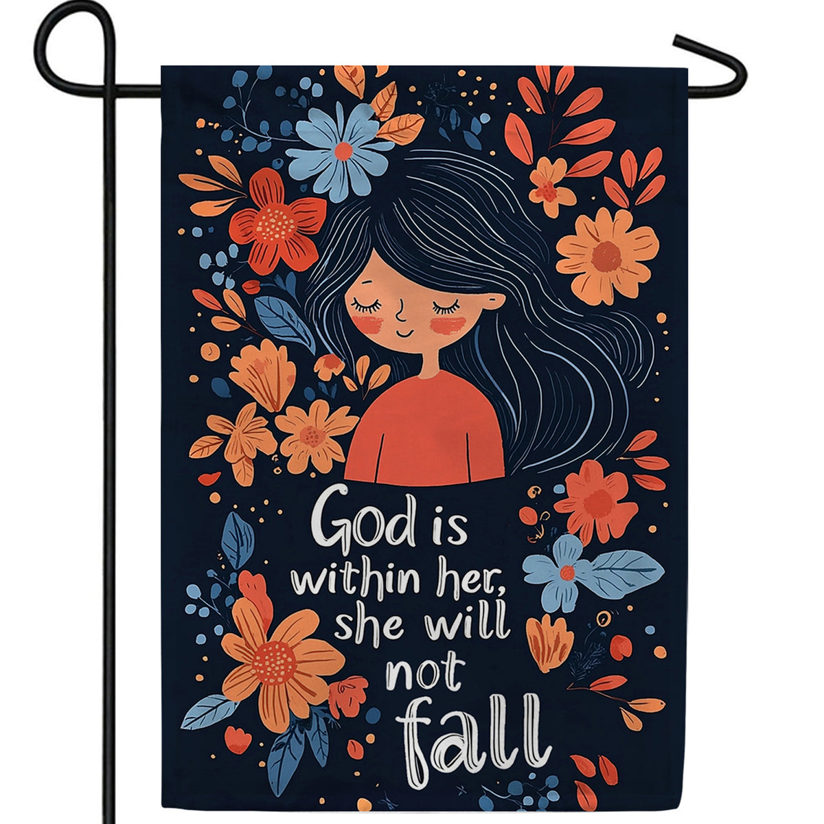 God Is Within Her Double Sided Garden Flag