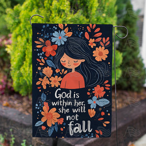 God Is Within Her Double Sided Garden Flag