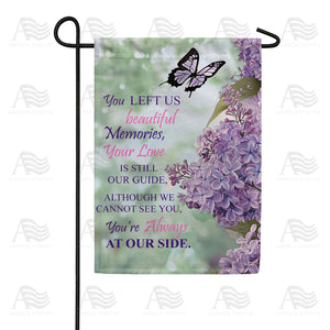 Lilac Butterfly Memorial Double Sided Garden Flag