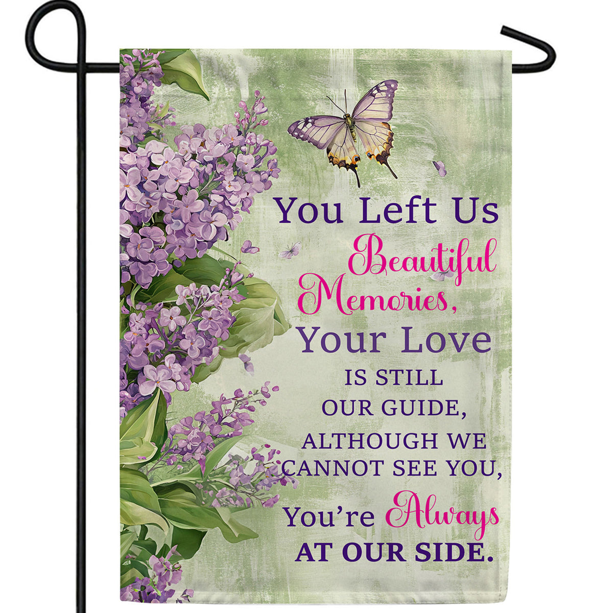 Lilac Memorial Butterfly Double Sided Garden Flag