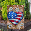 Patriotic Heart Daisies Double Sided Garden Flag