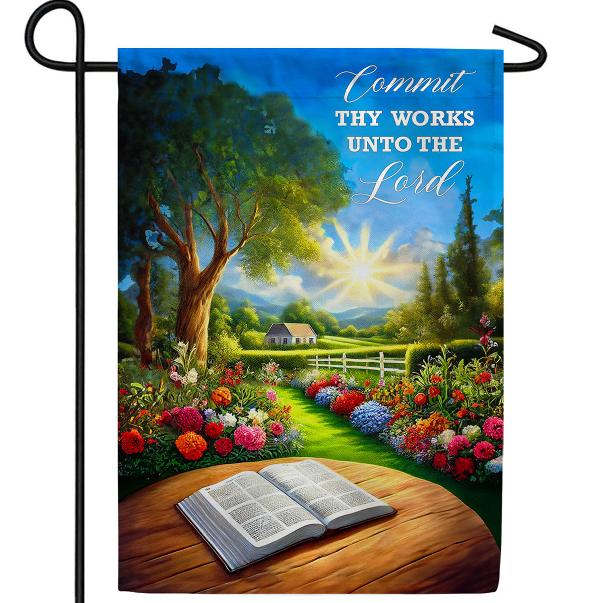 Commit Thy Works Unto The Lord Double Sided Garden Flag