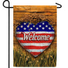 Patriotic Heart Welcome Double Sided Garden Flag