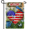 Patriotic Bluebird Welcome Double Sided Garden Flag