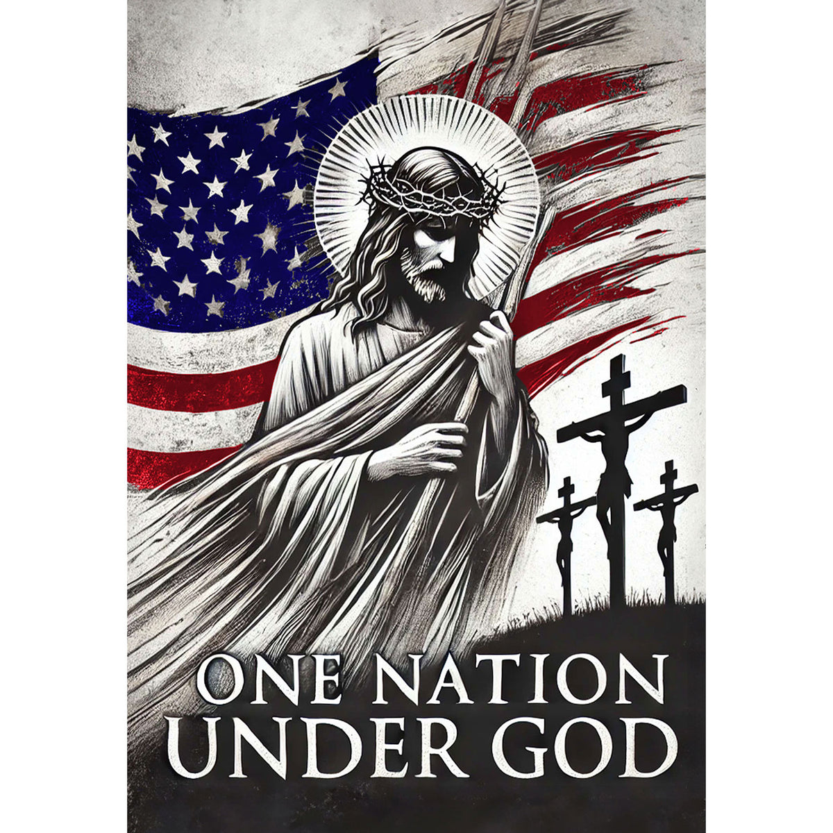 One Nation Under God Double Sided Garden Flag