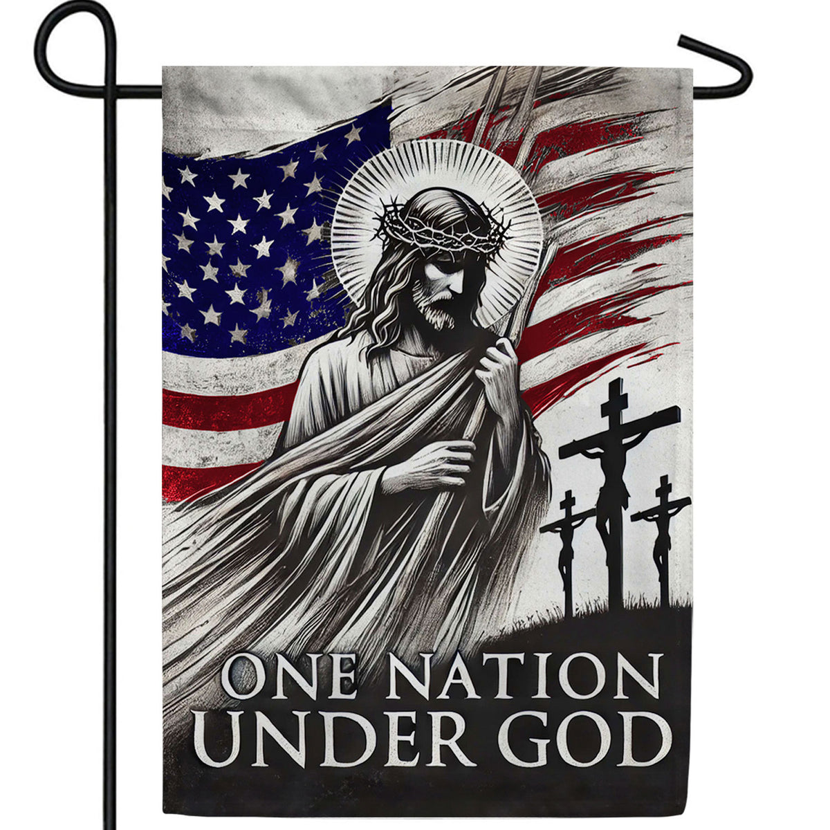 One Nation Under God Double Sided Garden Flag