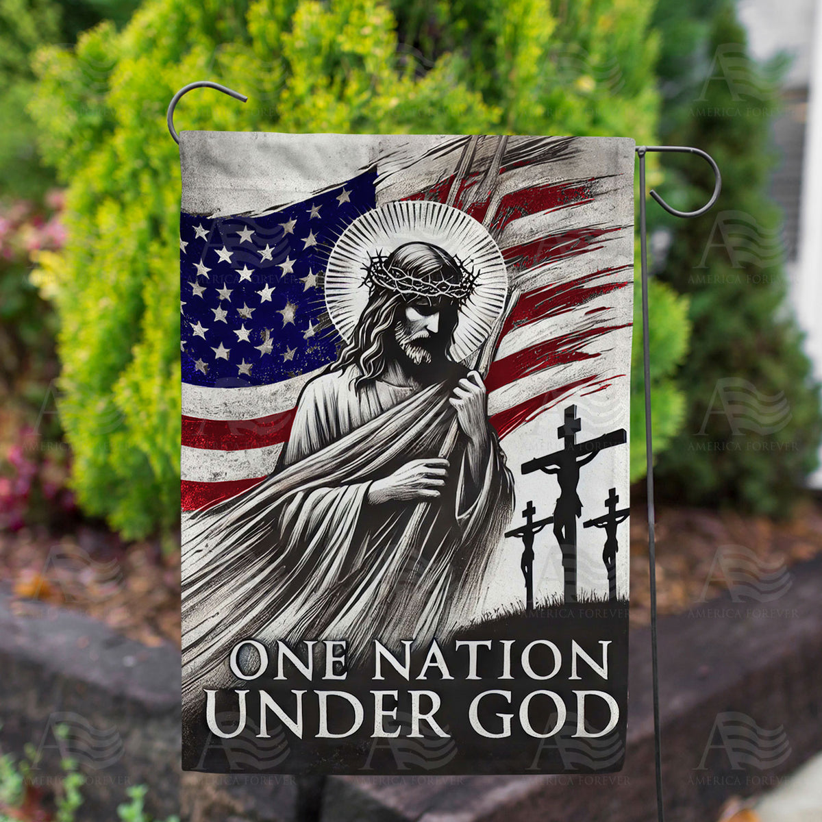 One Nation Under God Double Sided Garden Flag