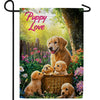 Puppy Love Basket Double Sided Garden Flag