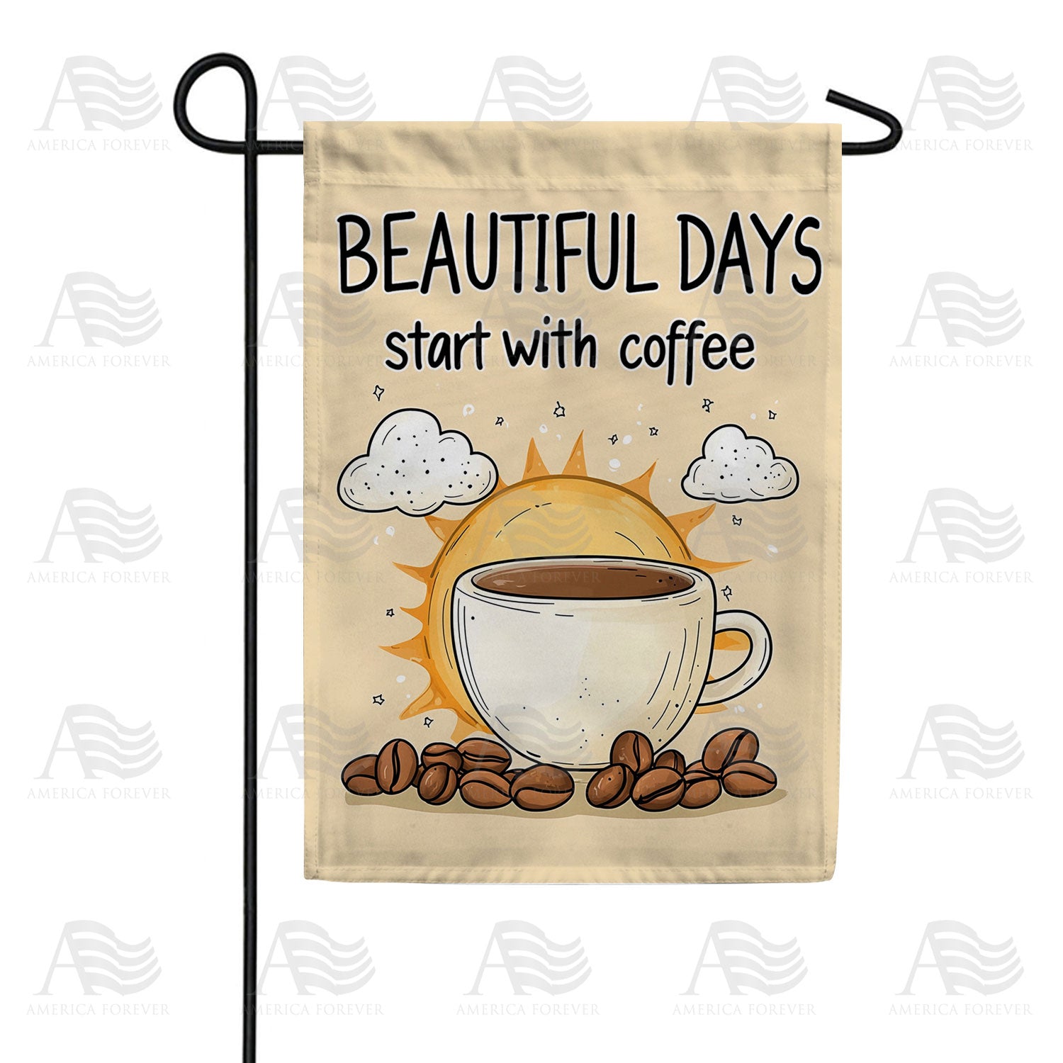 Beautiful Days Coffee Double Sided Garden Flag