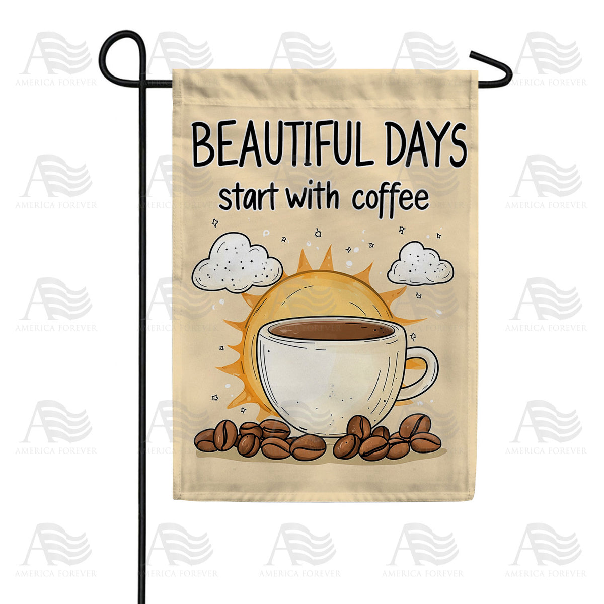 Beautiful Days Coffee Double Sided Garden Flag