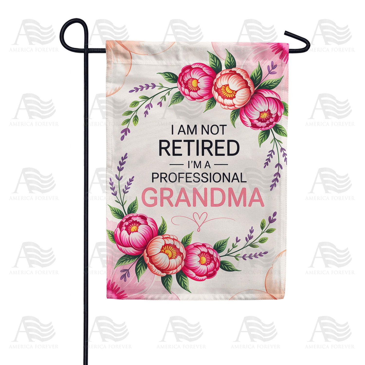 Professional Grandma Floral Humor Double Sided Garden Flag
