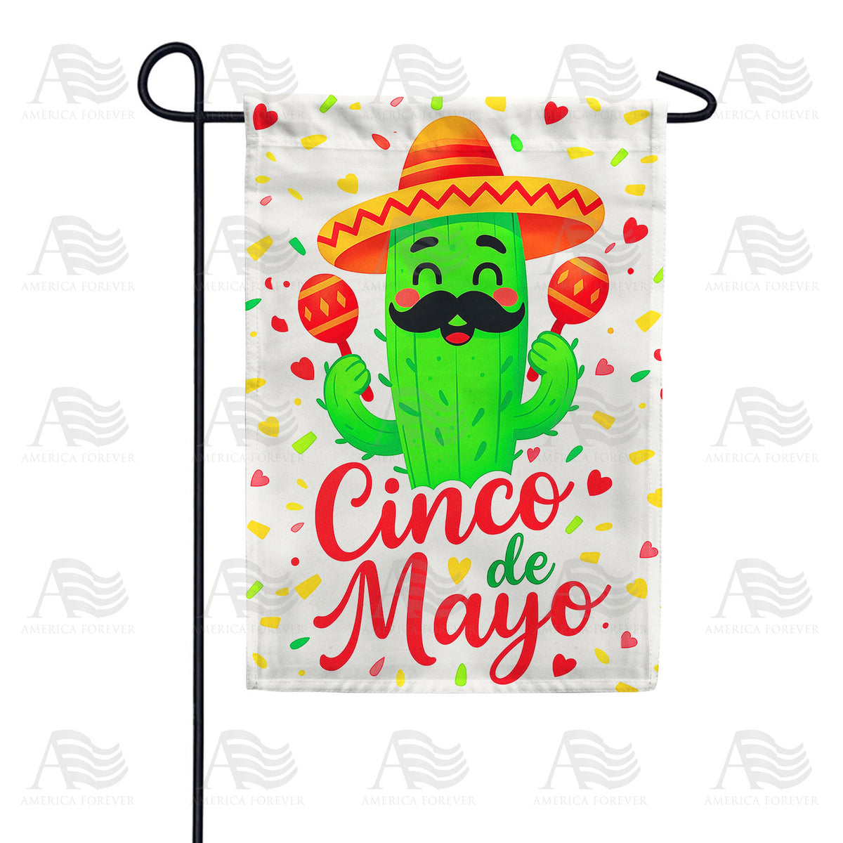 Cinco de Mayo Festive Cactus Double Sided Garden Flag