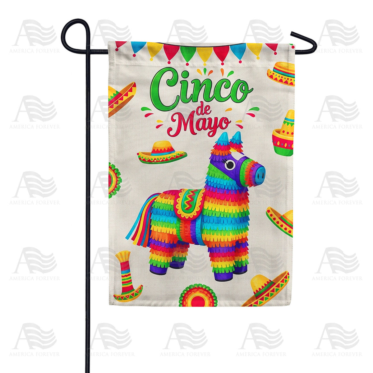Cinco de Mayo Piñata Fiesta Double Sided Garden Flag