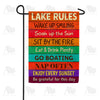 Lake Rules Colorful Garden Flag