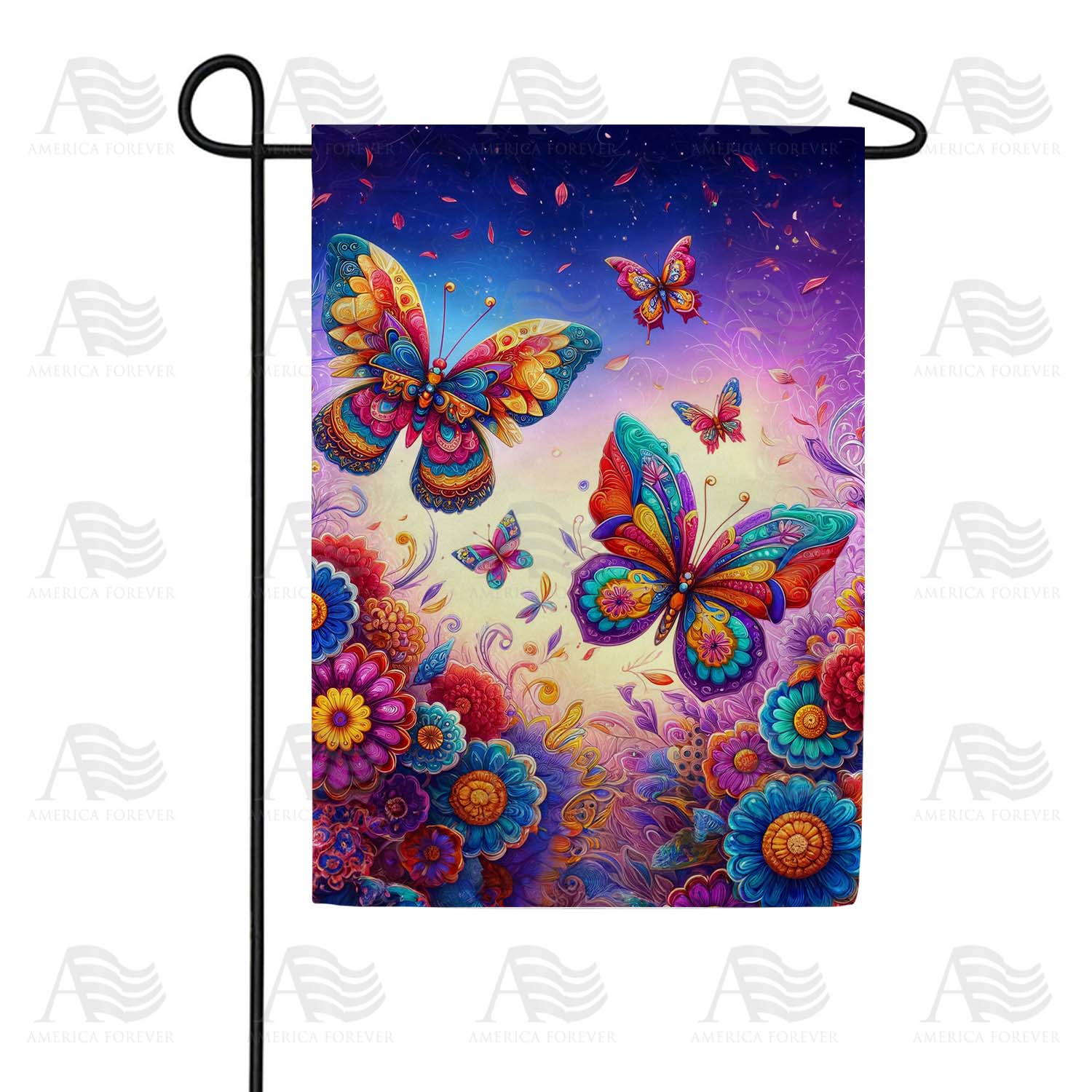 Mandala Butterflies  Garden Flag