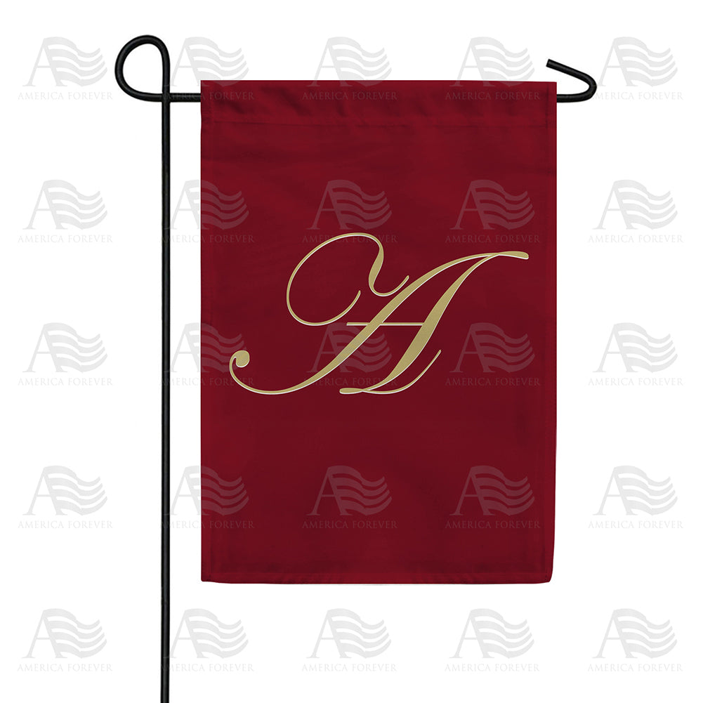 Ornate Script Monogram A Double Sided Garden Flag - 12.5" x 18"