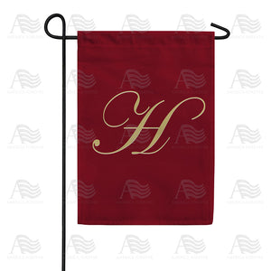 Ornate Script Monogram Double Sided Garden Flag