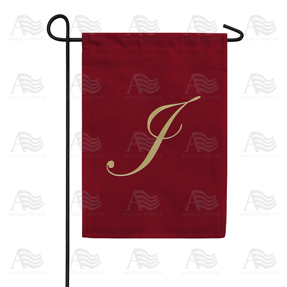 Ornate Script Monogram Double Sided Garden Flag