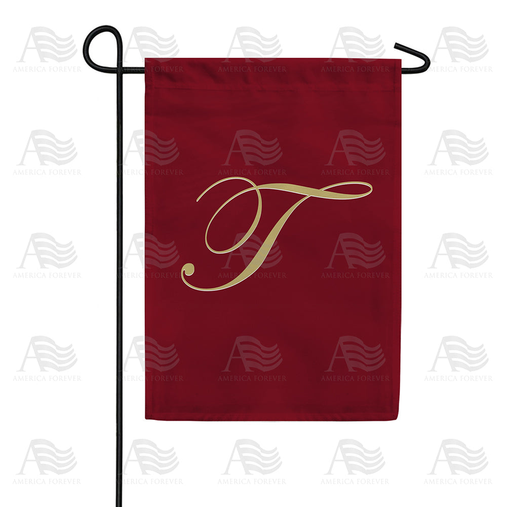 Ornate Script Monogram Double Sided Garden Flag