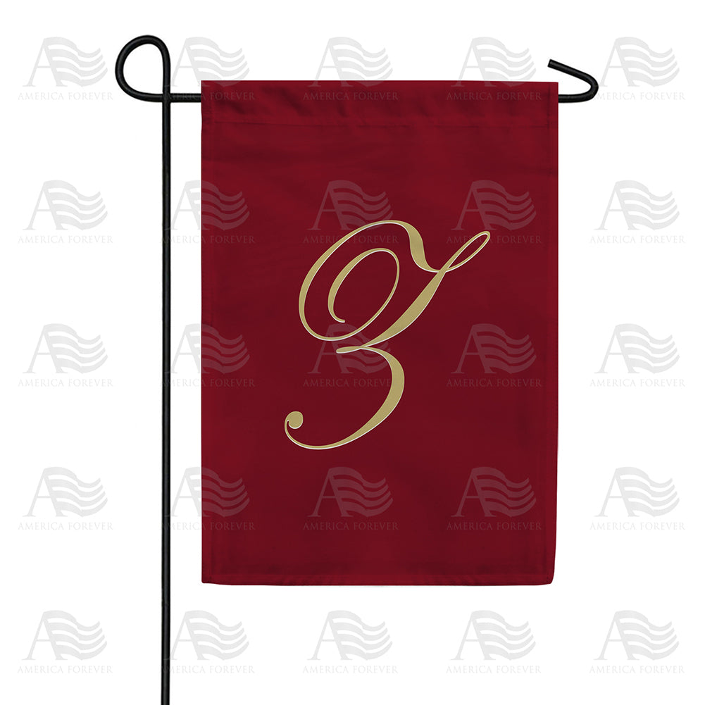 Ornate Script Monogram Double Sided Garden Flag