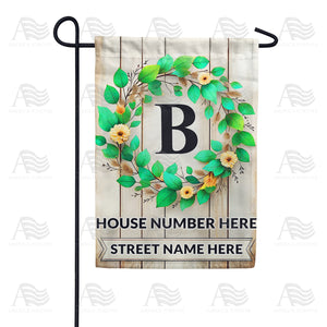 Personalized Monogram Spring Wreath Garden Flag