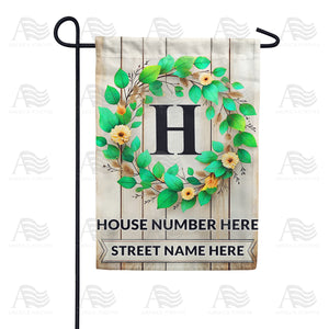 Personalized Monogram Spring Wreath Garden Flag