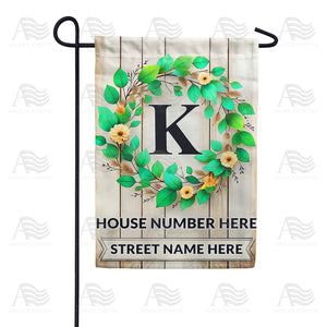 Personalized Monogram Spring Wreath Garden Flag