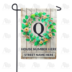 Personalized Monogram Spring Wreath Garden Flag