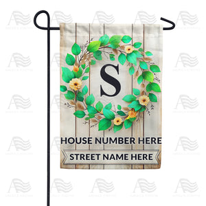 Personalized Monogram Spring Wreath Garden Flag