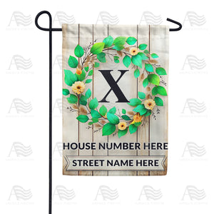 Personalized Monogram Spring Wreath Garden Flag