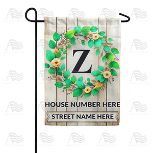 Personalized Monogram Spring Wreath Garden Flag