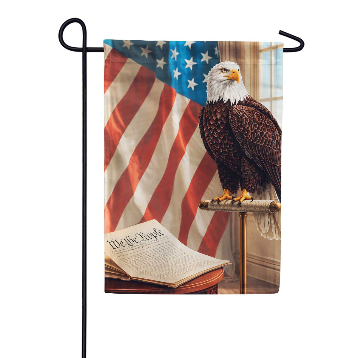Patriotic Bald Eagle We The People Garden Flag