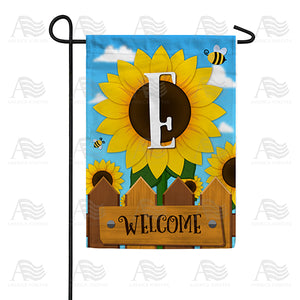 Sunflower Welcome Monogram Double Sided Garden Flag
