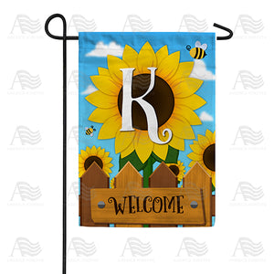 Sunflower Welcome Monogram Double Sided Garden Flag
