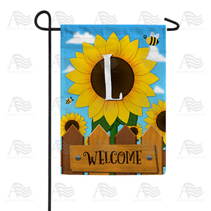 Sunflower Welcome Monogram Double Sided Garden Flag