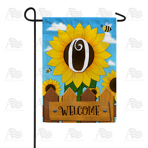 Sunflower Welcome Monogram Double Sided Garden Flag