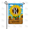 Sunflower Welcome Monogram Double Sided Garden Flag