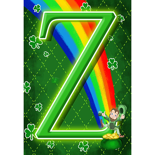 Leprechaun Rainbow Monogram Garden Flag