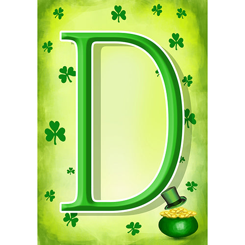 St. Patty's Pot O' Gold Monogram Garden Flag
