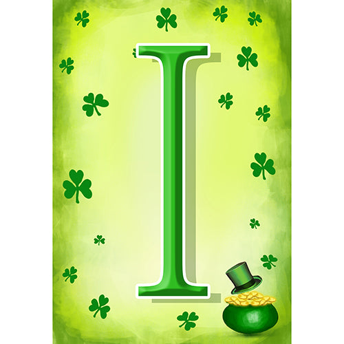 St. Patty's Pot O' Gold Monogram Garden Flag