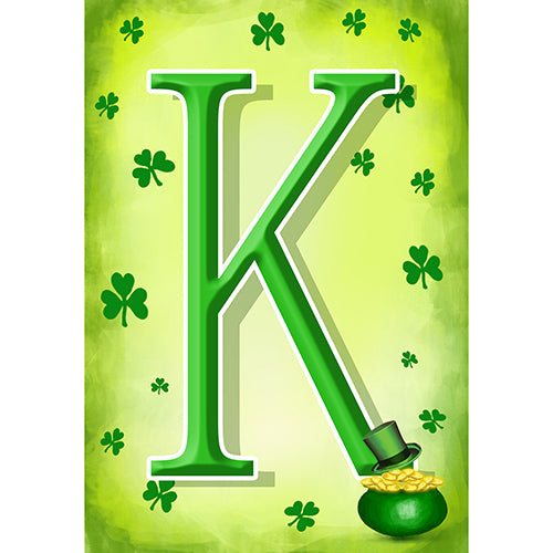 St. Patty's Pot O' Gold Monogram Garden Flag