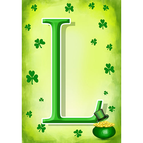 St. Patty's Pot O' Gold Monogram Garden Flag