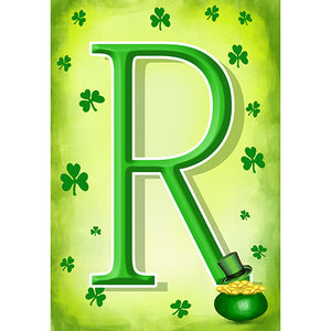 St. Patty's Pot O' Gold Monogram Garden Flag