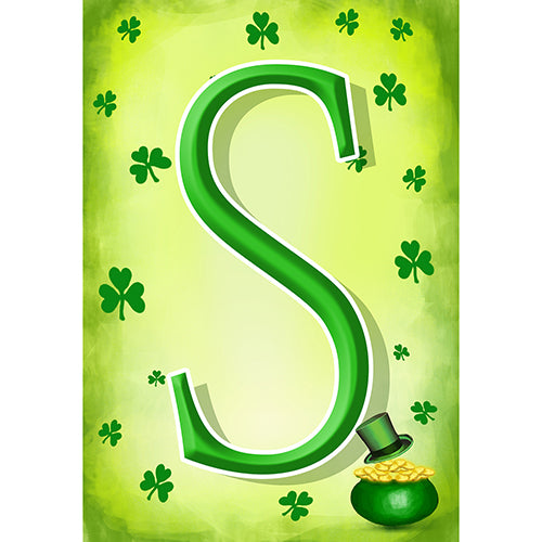 St. Patty's Pot O' Gold Monogram Garden Flag
