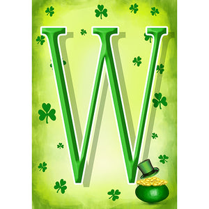 St. Patty's Pot O' Gold Monogram Garden Flag