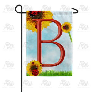 Ladybugs and Sunflowers Monogram Garden Flag