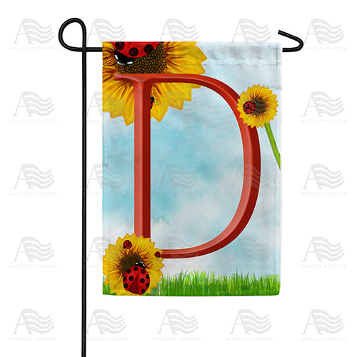 Ladybugs and Sunflowers Monogram Garden Flag